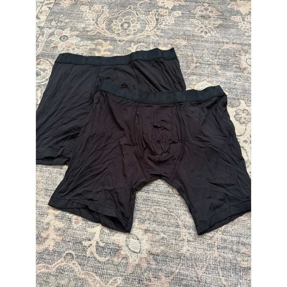 Men's David Archy Bamboo Boxer Briefs Black